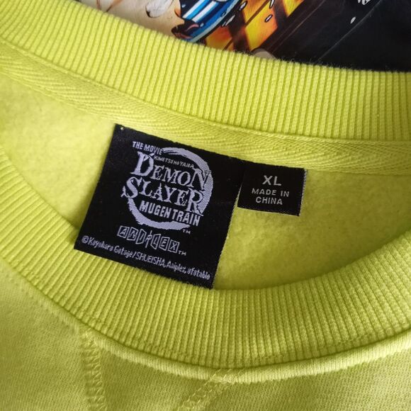 DEMON SLAYER Mugen Train Anime Movie NEON Graphic Sweatshirt Fleece Men XL - Picture 6 of 8